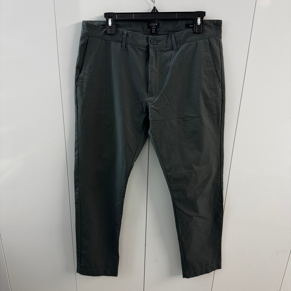 J.Crew Flex Slim Chino Pants Mens 33x30 Charcoal Gray Stretch Trousers